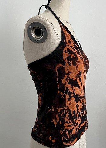 Siyah Batik Desenli Straplez Kadın Atlet - Görsel 2