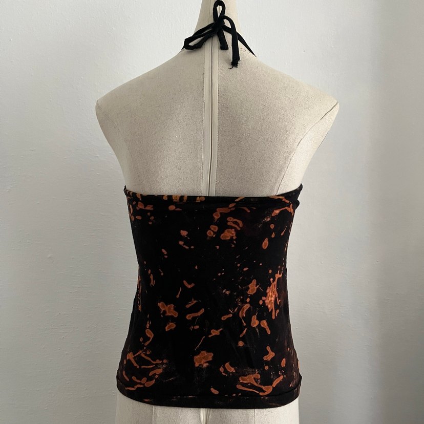 Siyah Batik Desenli Straplez Kadın Atlet - Görsel 3