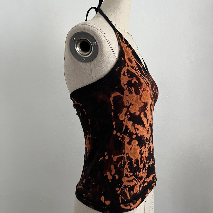 Siyah Batik Desenli Straplez Kadın Atlet - Görsel 2