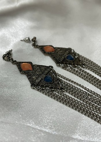 Bohem Zincir Detaylı Uzun Küpe - Görsel 3