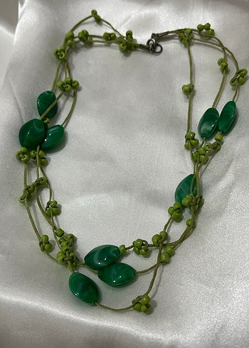 Uzun Yeşil Boncuklu Bohem Kadın Kolye - Görsel 2