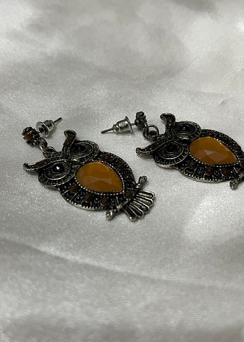 Bohem Tarz Kahverengi Baykuş Küpe - Görsel 3