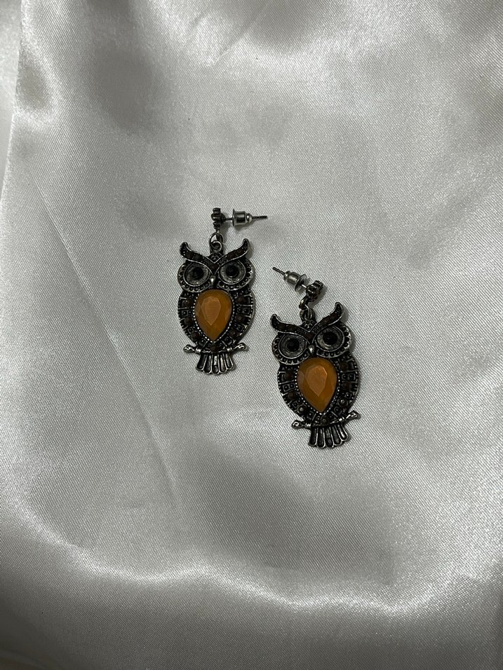 Bohem Tarz Kahverengi Baykuş Küpe - Görsel 2