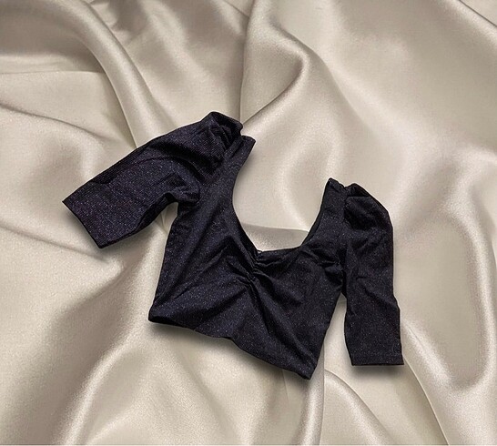 Bershka Bershka mor simli party crop üst