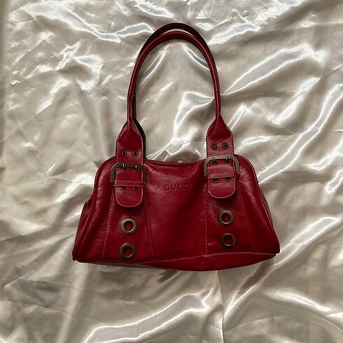 Y2k vintage deri gucci kol çantası
