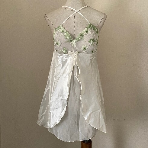 Y2k lolita fairy saten gecelik elbise