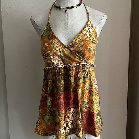 Vintage Love vintage bohem askılı bluz