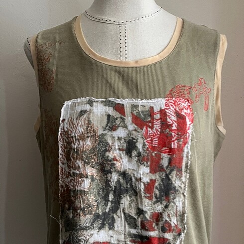 Vintage Love vintage grunge y2k baskılı kolsuz bluz