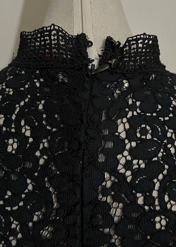 m Beden Siyah Midi Uzun Kollu Gotik Elbise