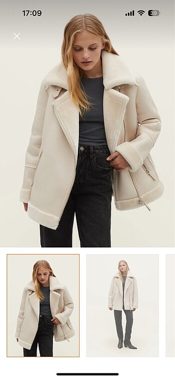 Stradivarius kürklü biker ceket