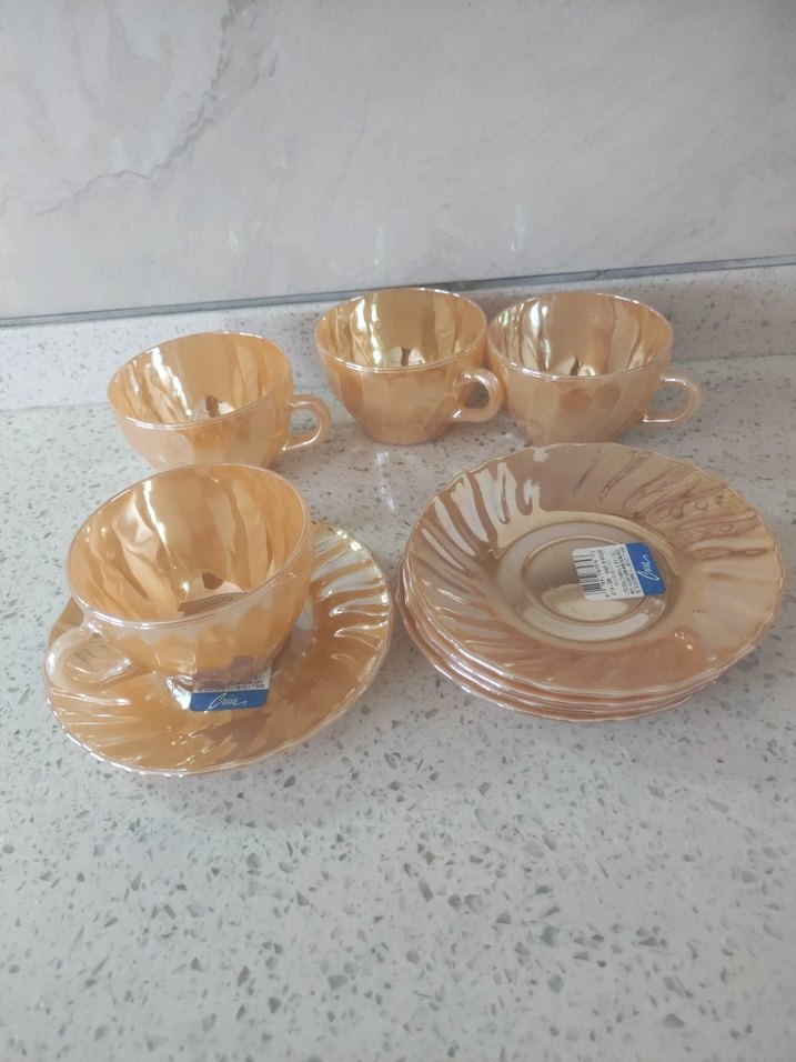 nostaljik sarı fincan - Görsel 5