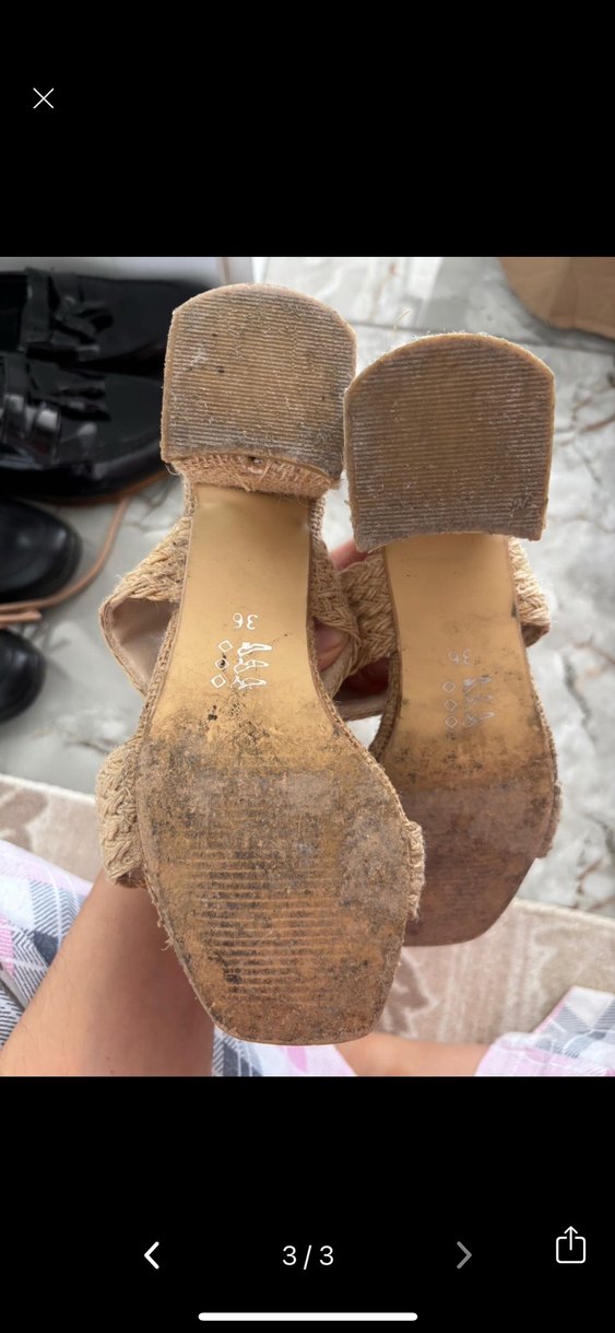 Bej Bohem Tarz Kadın Dolgu Topuk Terlik - Görsel 3