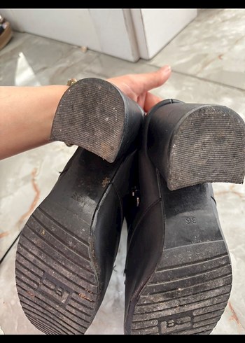 Siyah Bağcıklı Topuklu Kadın Bot - Görsel 4