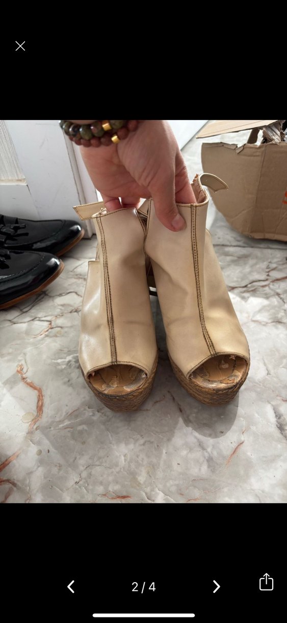 Bej Kadın Topuklu Sandalet - Görsel 2