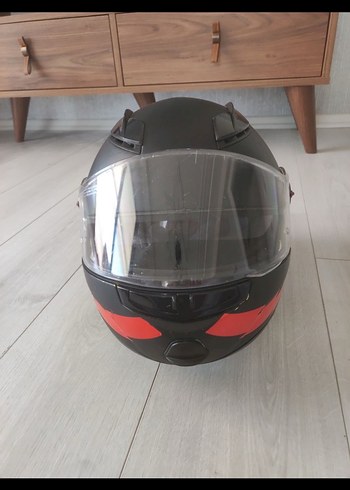 Siyah Biker Motosiklet Kaskı Monster Desenli - Görsel 3