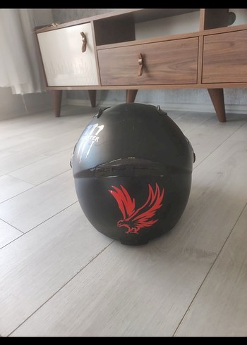 Siyah Biker Motosiklet Kaskı Monster Desenli - Görsel 4