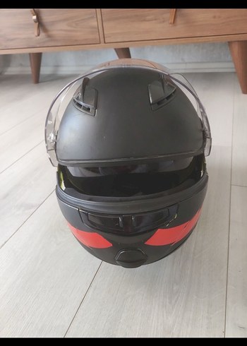 Siyah Biker Motosiklet Kaskı Monster Desenli - Görsel 2