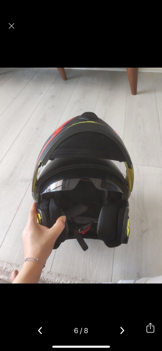 Siyah Biker Motosiklet Kaskı Monster Desenli - Görsel 5