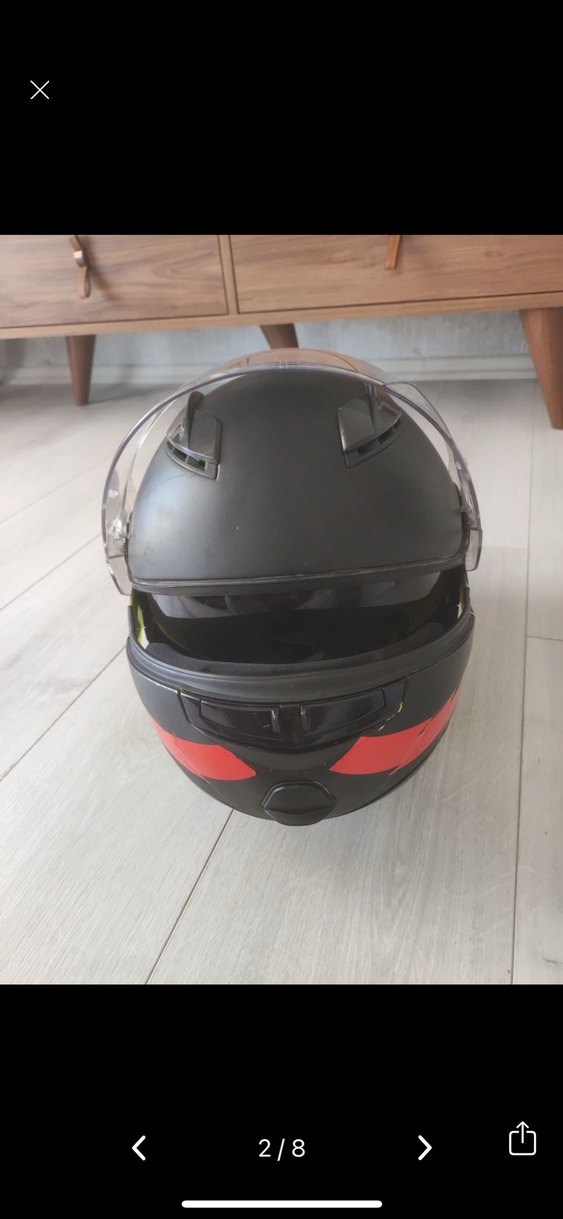 Siyah Biker Motosiklet Kaskı Monster Desenli - Görsel 2