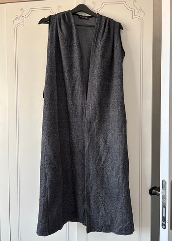 Kadın Gri Uzun Yelek - Görsel 4
