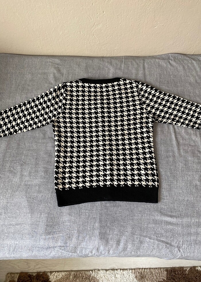 Kaz Ayağı desenli Hırka - Görsel 3