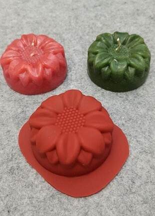 kalıp mum- mum kalıbı çiçek+ 3 koku vanilya, çikolata ve anemon