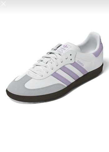 Beyaz Mor Adidas Samba Sneakers - Görsel 3