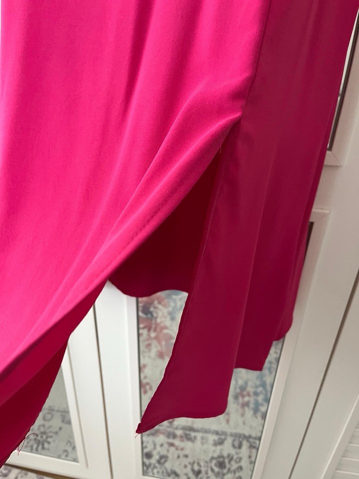 Pembe Drapeli Uzun Bohem Elbise - Görsel 4