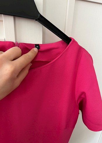 Pembe Drapeli Uzun Abiye Elbise - Görsel 3