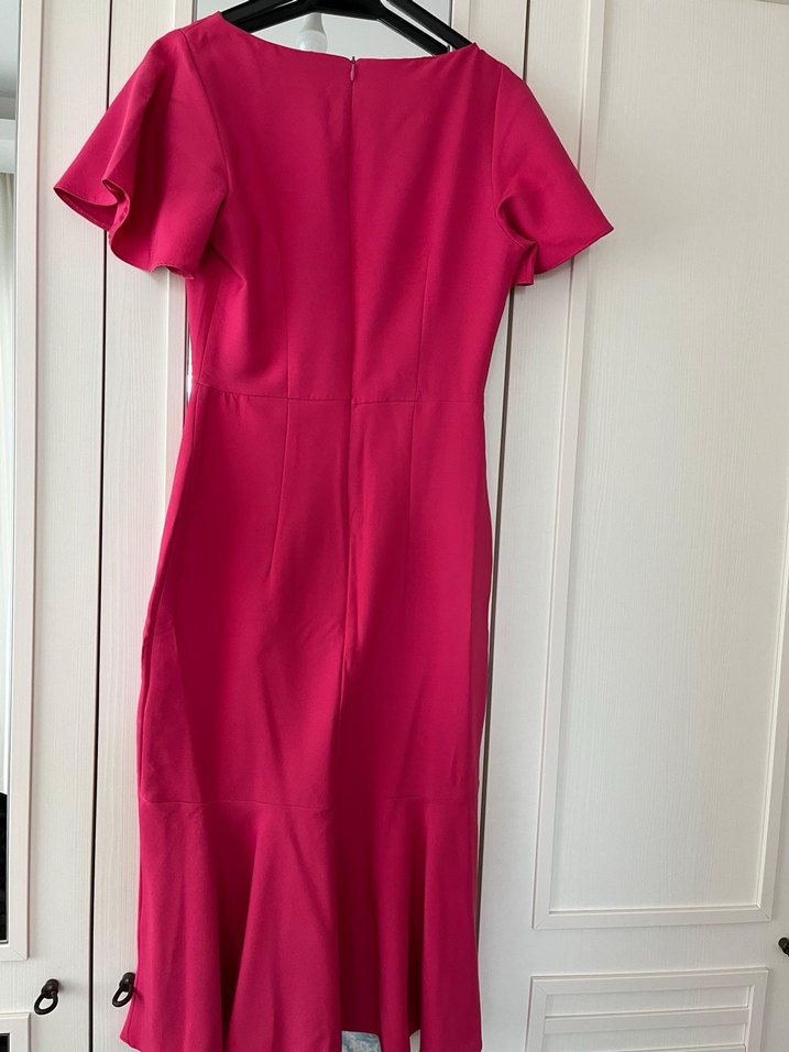 Pembe Drapeli Uzun Abiye Elbise - Görsel 2