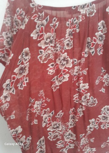 xxl Beden Bordo Çiçek Desenli Bohem Bluz