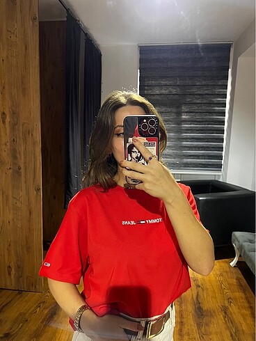 Tommy Hilfiger TOMMY HİLFİGER KIRMIZI PAMUKLU TİŞÖRT