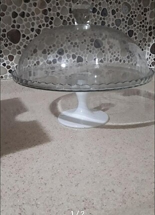 Ayaklı servis tabağı fanuslu