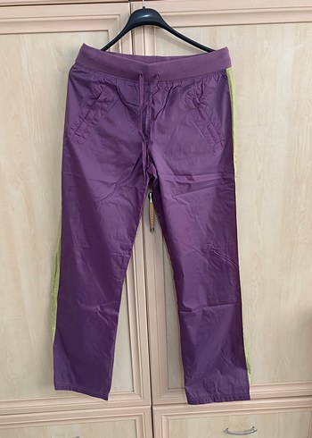 Vintage Parlak Mor Rahat Kesim Spor Kadın Eşofman Altı