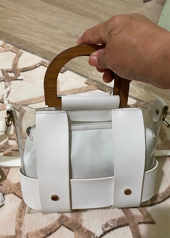 Beden Minimalist Beyaz Deri Kadın Çanta