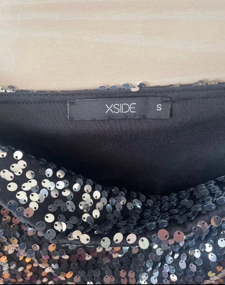 Siyah Payetli Mini Askılı Kadın büstiyer - Görsel 3