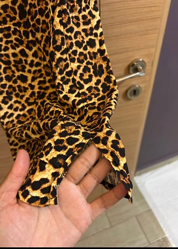 s Beden çeşitli Renk Leopar Desenli Elbise