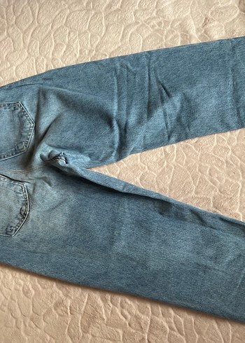 Addax Mavi Bol Kesim Midi Denim Kadın Jean