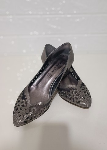 Gri Yılan Desenli Payetli Stiletto Kadın Ayakkabı - Görsel 3