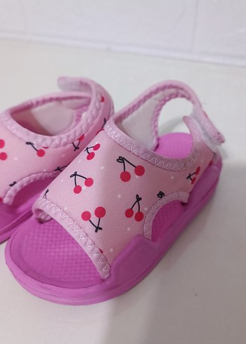 Kız Çocuk Pembe Cırt Cırtlı Sandalet - Görsel 3