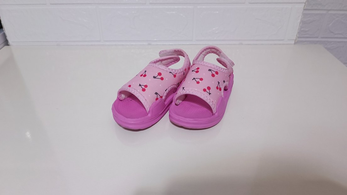 Kız Çocuk Pembe Cırt Cırtlı Sandalet - Görsel 2