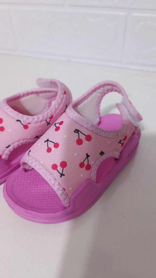 Kız Çocuk Pembe Cırt Cırtlı Sandalet - Görsel 3