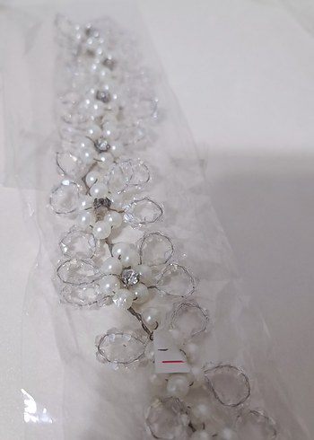 Boncuk İşlemeli Örgü Saç Aksesuarı - Görsel 2