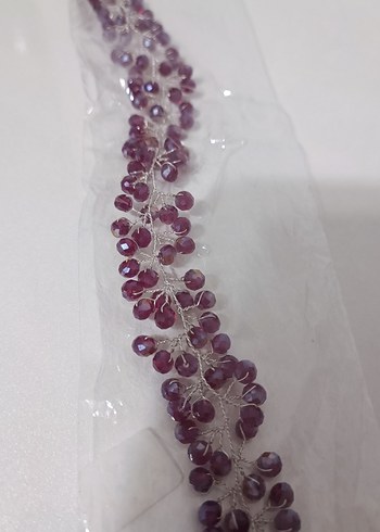 Boncuk İşlemeli Örgü Saç Aksesuarı - Görsel 5