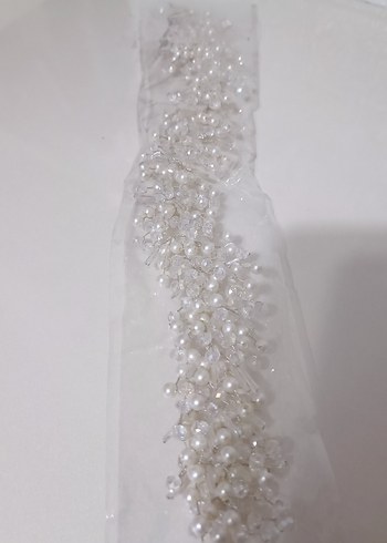 Boncuk İşlemeli Örgü Saç Aksesuarı - Görsel 6