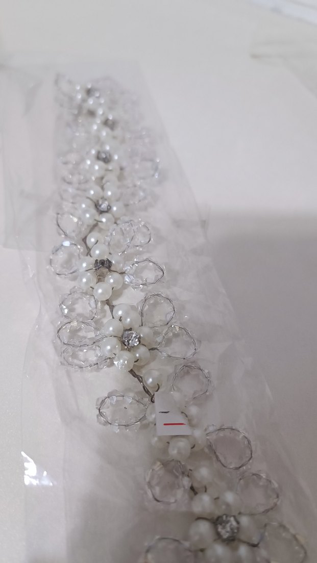 Boncuk İşlemeli Örgü Saç Aksesuarı - Görsel 2