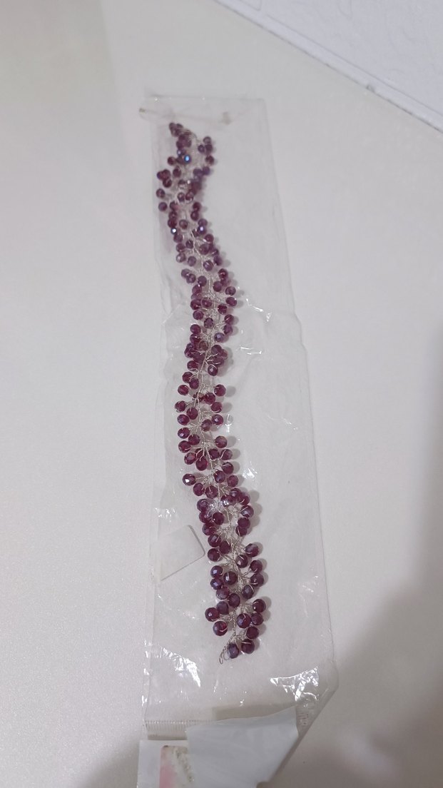 Boncuk İşlemeli Örgü Saç Aksesuarı - Görsel 4