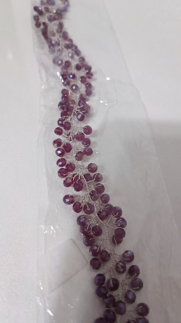 Boncuk İşlemeli Örgü Saç Aksesuarı - Görsel 5