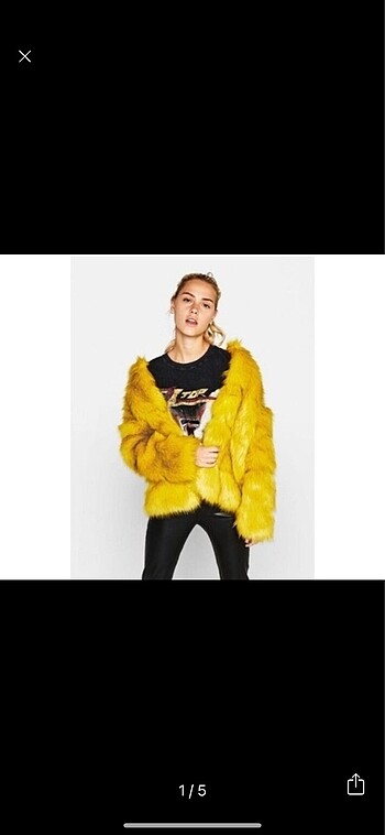 Bershka sarı kürk