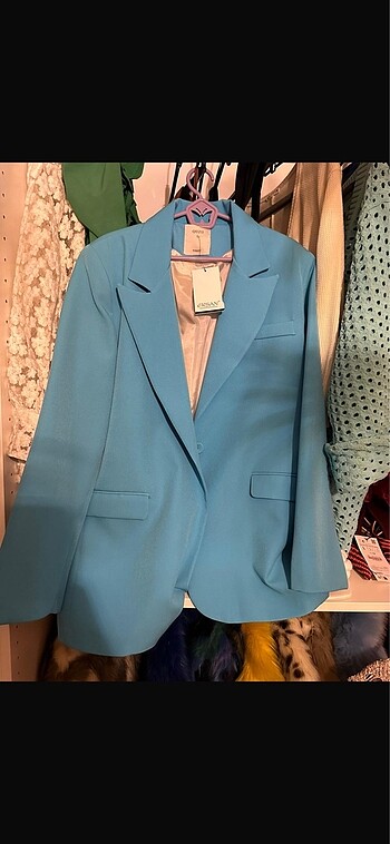 l Beden mavi Renk Quzu blazer